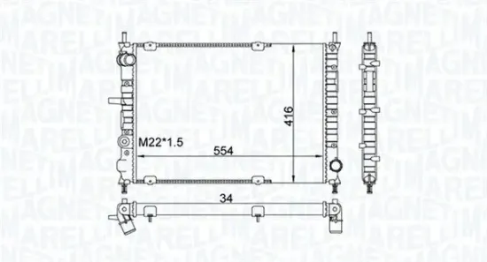 Kühler, Motorkühlung MAGNETI MARELLI 350213154300 Bild Kühler, Motorkühlung MAGNETI MARELLI 350213154300