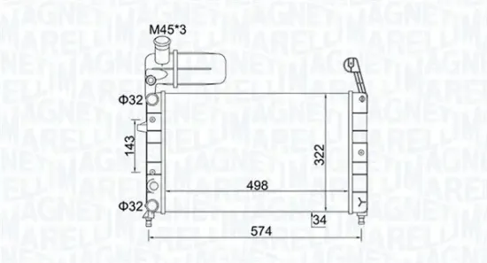 Kühler, Motorkühlung MAGNETI MARELLI 350213154400 Bild Kühler, Motorkühlung MAGNETI MARELLI 350213154400