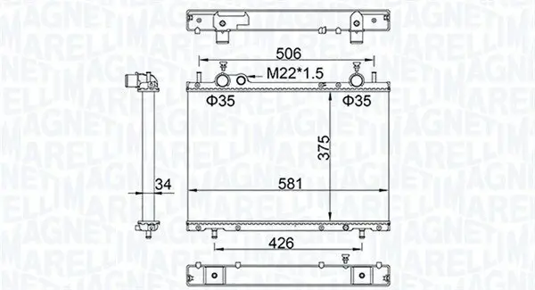 Kühler, Motorkühlung MAGNETI MARELLI 350213154800