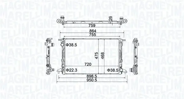 Kühler, Motorkühlung MAGNETI MARELLI 350213154900