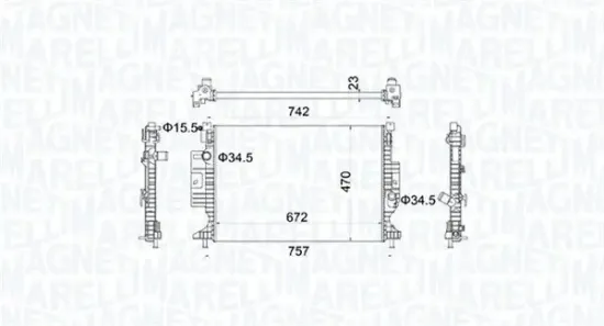 Kühler, Motorkühlung MAGNETI MARELLI 350213155300 Bild Kühler, Motorkühlung MAGNETI MARELLI 350213155300