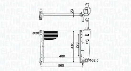 Kühler, Motorkühlung MAGNETI MARELLI 350213155700 Bild Kühler, Motorkühlung MAGNETI MARELLI 350213155700