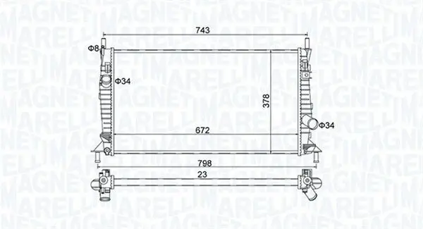 Kühler, Motorkühlung MAGNETI MARELLI 350213157400