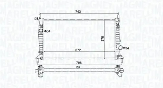 Kühler, Motorkühlung MAGNETI MARELLI 350213157400 Bild Kühler, Motorkühlung MAGNETI MARELLI 350213157400