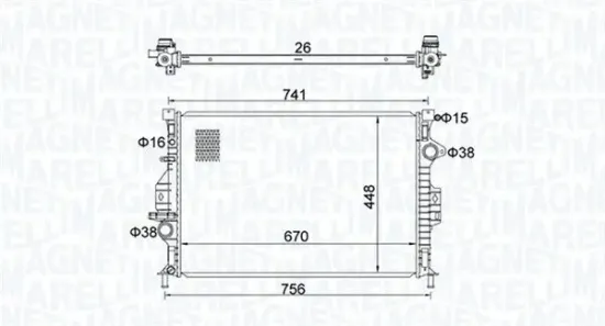 Kühler, Motorkühlung MAGNETI MARELLI 350213157700 Bild Kühler, Motorkühlung MAGNETI MARELLI 350213157700