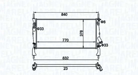 Kühler, Motorkühlung MAGNETI MARELLI 350213158900 Bild Kühler, Motorkühlung MAGNETI MARELLI 350213158900