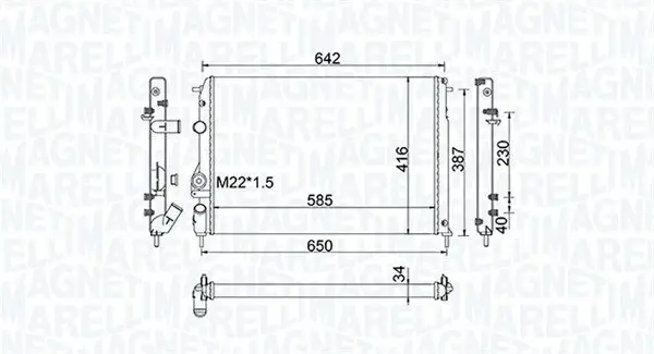 Kühler, Motorkühlung MAGNETI MARELLI 350213159100