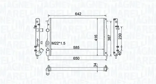 Kühler, Motorkühlung MAGNETI MARELLI 350213159100 Bild Kühler, Motorkühlung MAGNETI MARELLI 350213159100