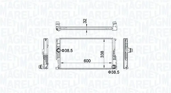 Kühler, Motorkühlung MAGNETI MARELLI 350213159600