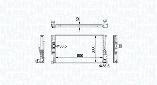 Kühler, Motorkühlung MAGNETI MARELLI 350213159600 Bild Kühler, Motorkühlung MAGNETI MARELLI 350213159600