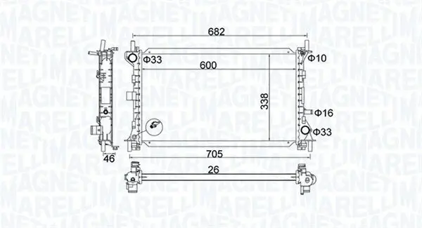 Kühler, Motorkühlung MAGNETI MARELLI 350213159900