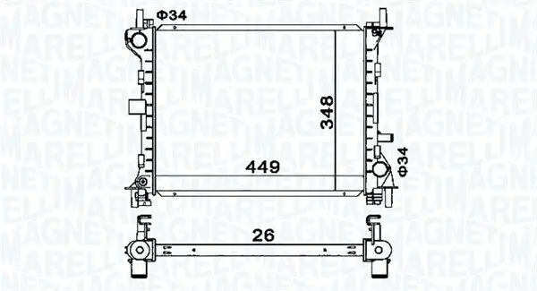 Kühler, Motorkühlung MAGNETI MARELLI 350213160300
