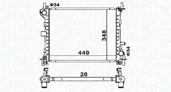 Kühler, Motorkühlung MAGNETI MARELLI 350213160300 Bild Kühler, Motorkühlung MAGNETI MARELLI 350213160300