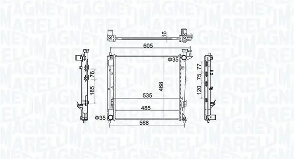 Kühler, Motorkühlung MAGNETI MARELLI 350213160500