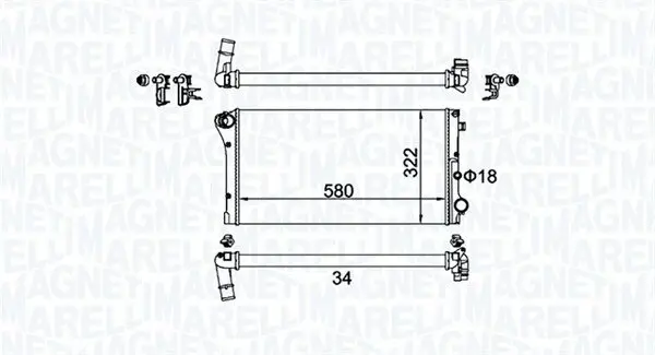 Kühler, Motorkühlung MAGNETI MARELLI 350213161500