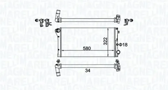 Kühler, Motorkühlung MAGNETI MARELLI 350213161500 Bild Kühler, Motorkühlung MAGNETI MARELLI 350213161500