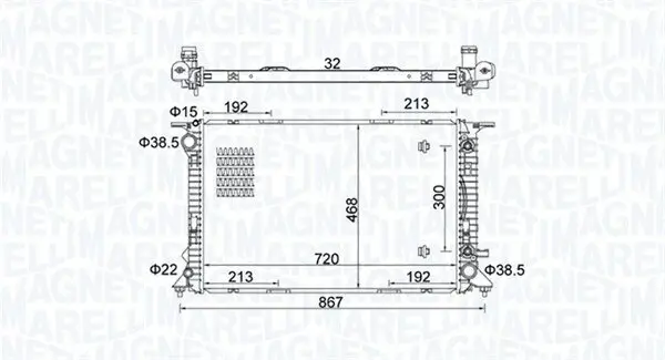 Kühler, Motorkühlung MAGNETI MARELLI 350213161800