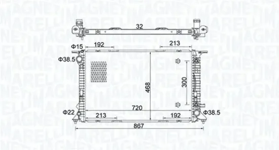 Kühler, Motorkühlung MAGNETI MARELLI 350213161800 Bild Kühler, Motorkühlung MAGNETI MARELLI 350213161800