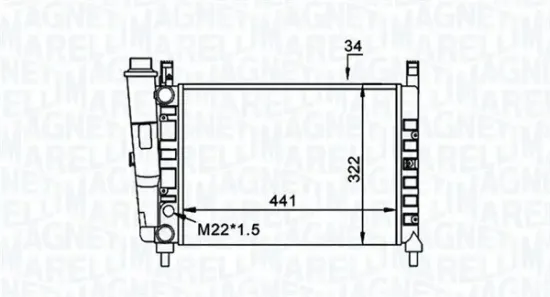 Kühler, Motorkühlung MAGNETI MARELLI 350213162300 Bild Kühler, Motorkühlung MAGNETI MARELLI 350213162300