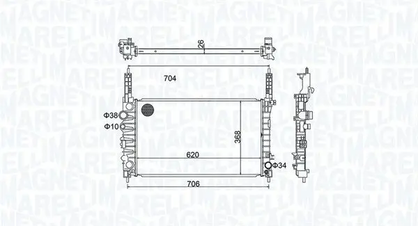 Kühler, Motorkühlung MAGNETI MARELLI 350213162900