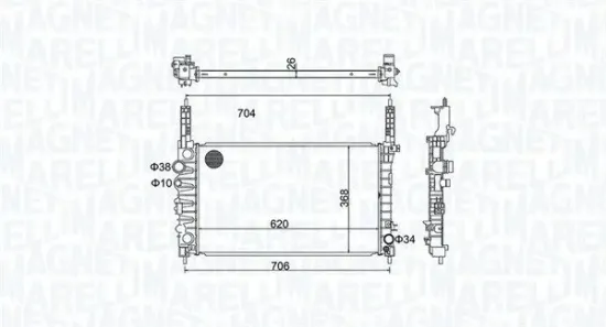 Kühler, Motorkühlung MAGNETI MARELLI 350213162900 Bild Kühler, Motorkühlung MAGNETI MARELLI 350213162900