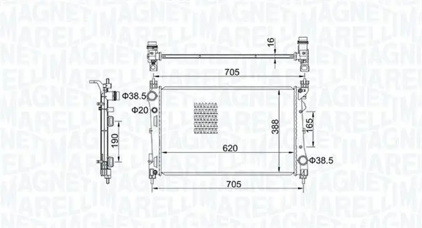 Kühler, Motorkühlung MAGNETI MARELLI 350213163100