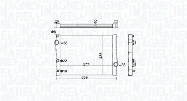 Kühler, Motorkühlung MAGNETI MARELLI 350213163500