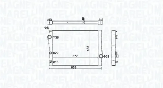 Kühler, Motorkühlung MAGNETI MARELLI 350213163500 Bild Kühler, Motorkühlung MAGNETI MARELLI 350213163500