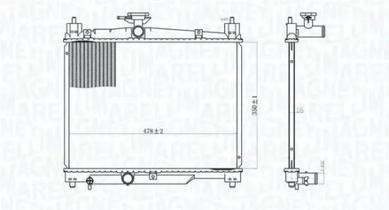 Kühler, Motorkühlung MAGNETI MARELLI 350213164800 Bild Kühler, Motorkühlung MAGNETI MARELLI 350213164800
