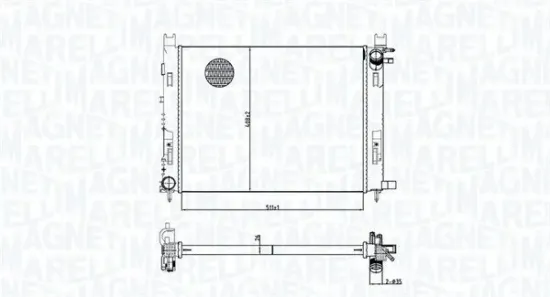 Kühler, Motorkühlung MAGNETI MARELLI 350213165100 Bild Kühler, Motorkühlung MAGNETI MARELLI 350213165100