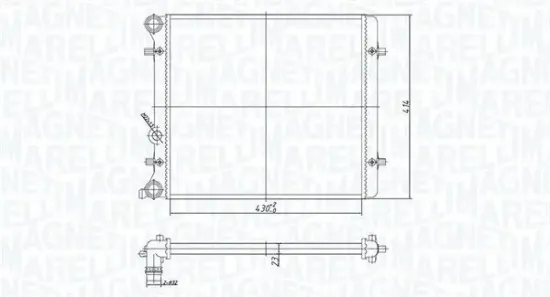 Kühler, Motorkühlung MAGNETI MARELLI 350213166700 Bild Kühler, Motorkühlung MAGNETI MARELLI 350213166700