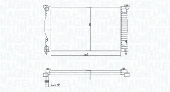 Kühler, Motorkühlung MAGNETI MARELLI 350213168200 Bild Kühler, Motorkühlung MAGNETI MARELLI 350213168200