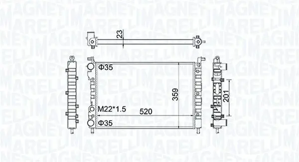 Kühler, Motorkühlung MAGNETI MARELLI 350213171100