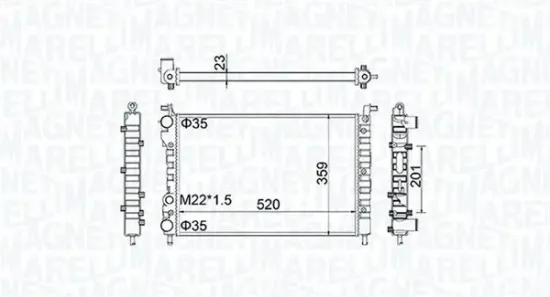 Kühler, Motorkühlung MAGNETI MARELLI 350213171100 Bild Kühler, Motorkühlung MAGNETI MARELLI 350213171100