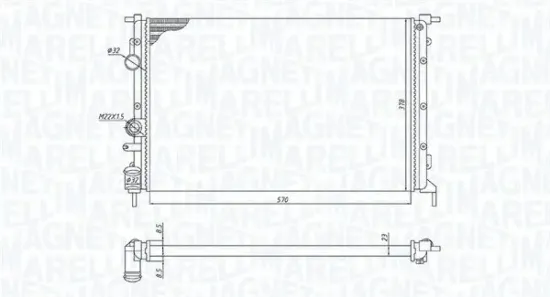 Kühler, Motorkühlung MAGNETI MARELLI 350213171700 Bild Kühler, Motorkühlung MAGNETI MARELLI 350213171700