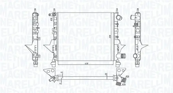 Kühler, Motorkühlung MAGNETI MARELLI 350213171800