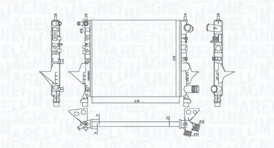 Kühler, Motorkühlung MAGNETI MARELLI 350213171800 Bild Kühler, Motorkühlung MAGNETI MARELLI 350213171800