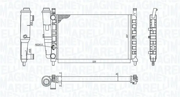 Kühler, Motorkühlung MAGNETI MARELLI 350213172400