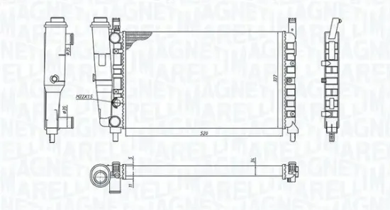 Kühler, Motorkühlung MAGNETI MARELLI 350213172400 Bild Kühler, Motorkühlung MAGNETI MARELLI 350213172400