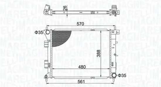 Kühler, Motorkühlung MAGNETI MARELLI 350213173600 Bild Kühler, Motorkühlung MAGNETI MARELLI 350213173600