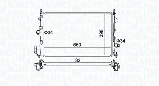 Kühler, Motorkühlung MAGNETI MARELLI 350213173700 Bild Kühler, Motorkühlung MAGNETI MARELLI 350213173700