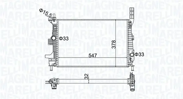 Kühler, Motorkühlung MAGNETI MARELLI 350213173800