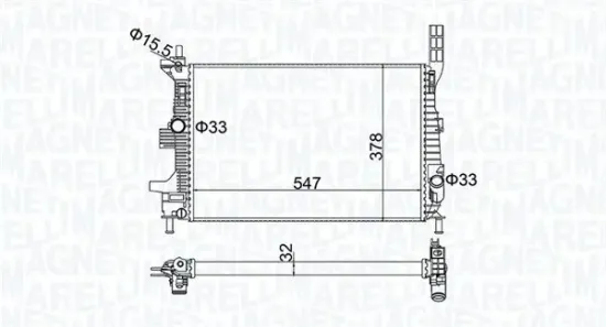 Kühler, Motorkühlung MAGNETI MARELLI 350213173800 Bild Kühler, Motorkühlung MAGNETI MARELLI 350213173800