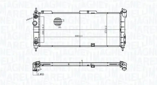 Kühler, Motorkühlung MAGNETI MARELLI 350213174400 Bild Kühler, Motorkühlung MAGNETI MARELLI 350213174400