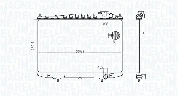 Kühler, Motorkühlung MAGNETI MARELLI 350213174500