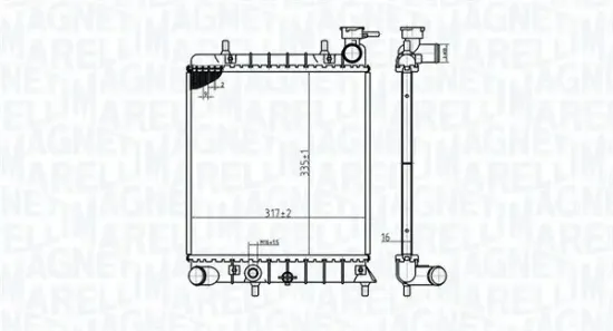 Kühler, Motorkühlung MAGNETI MARELLI 350213174800 Bild Kühler, Motorkühlung MAGNETI MARELLI 350213174800