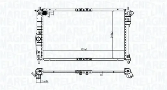 Kühler, Motorkühlung MAGNETI MARELLI 350213174900 Bild Kühler, Motorkühlung MAGNETI MARELLI 350213174900
