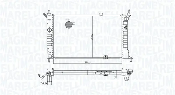 Kühler, Motorkühlung MAGNETI MARELLI 350213175500