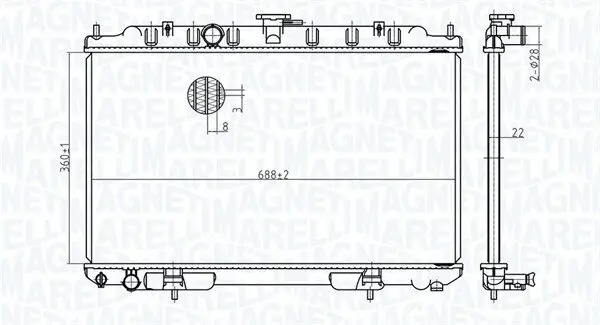 Kühler, Motorkühlung MAGNETI MARELLI 350213175700