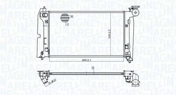 Kühler, Motorkühlung MAGNETI MARELLI 350213175800